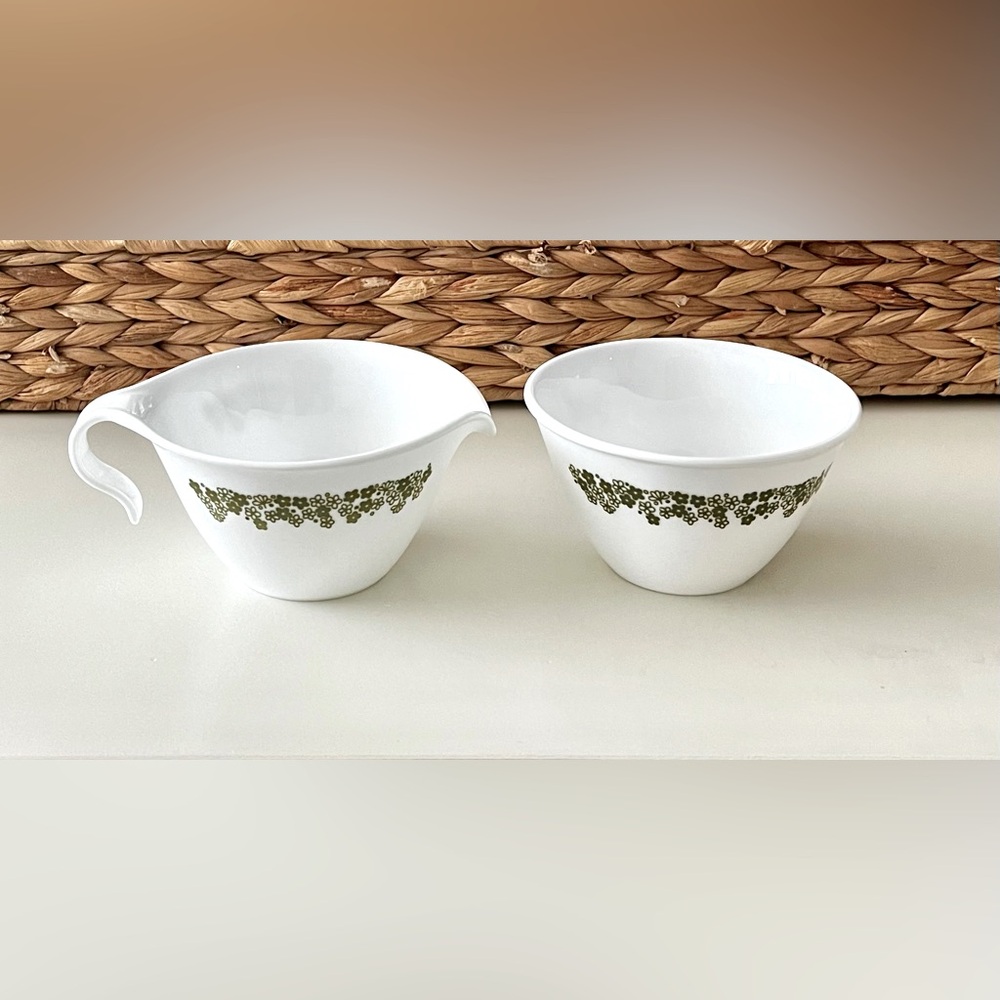 Vintage Corelle Spring  Blossom Crazy Daisy Sugar and Creamer